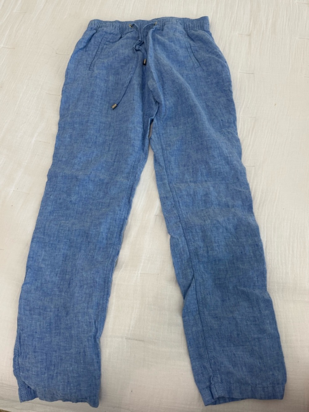 Lilly Pulitzer Blue Linen Drawstring Pants